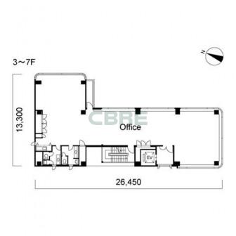3階〜7階 平面図