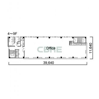 4階〜9階 平面図