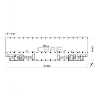 10階〜19階 平面図