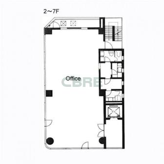 2階〜7階 平面図