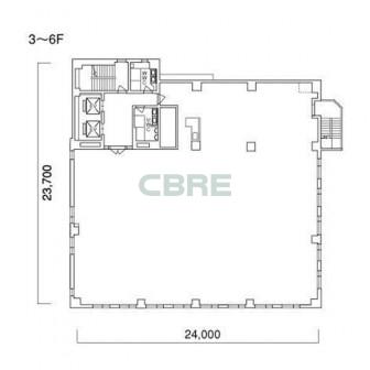 3階〜6階 平面図