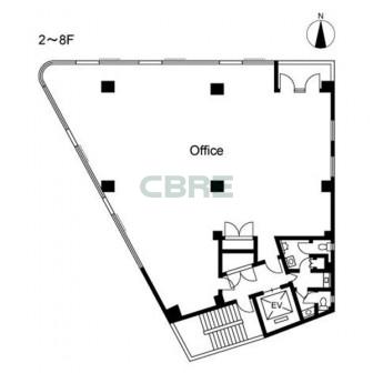 2階〜8階 平面図