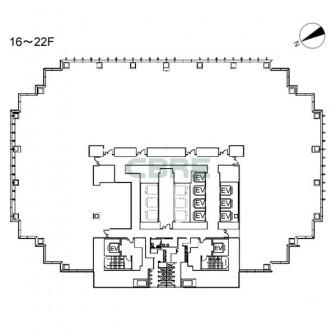 16階〜22階 平面図