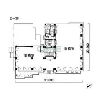 2階〜3階 平面図