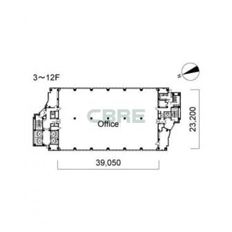 3階〜12階 平面図