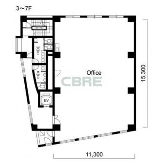 3階〜7階 平面図