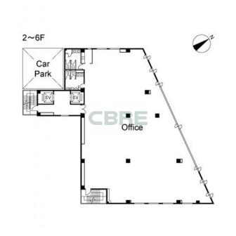 2階〜6階 平面図