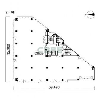 2階〜6階 平面図