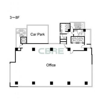 3階〜8階 平面図