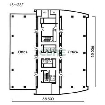 16階〜23階 平面図