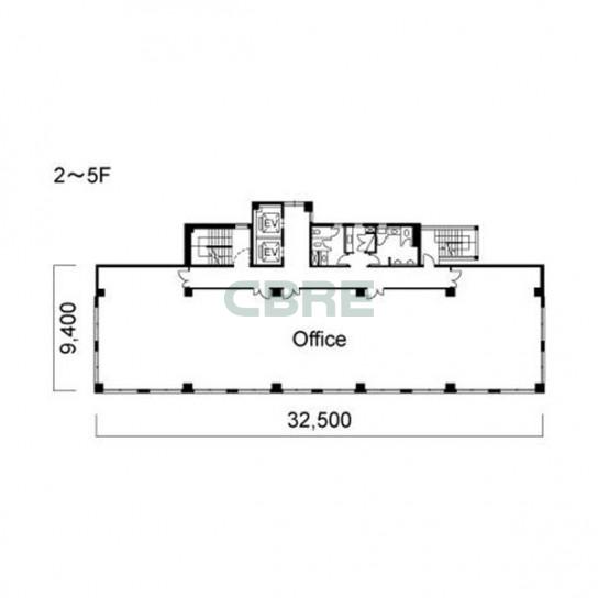 2階〜5階 平面図