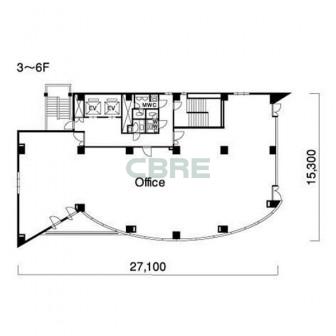 3階〜6階 平面図