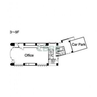 3階〜9階 平面図