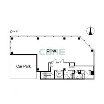 2階〜7階 平面図