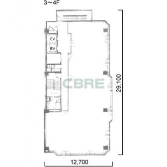 3階〜4階 平面図