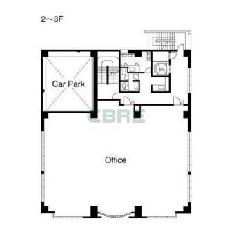 2階〜8階 平面図