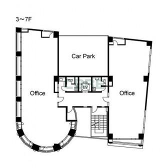 3階〜7階 平面図