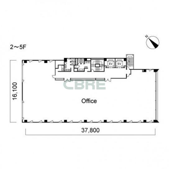 2階〜5階 平面図