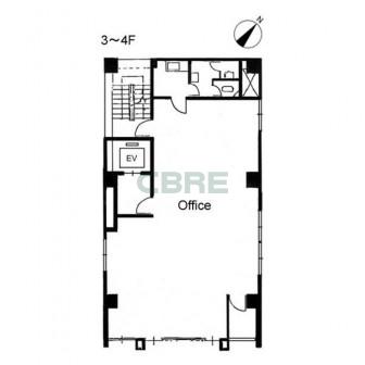 3階〜4階 平面図