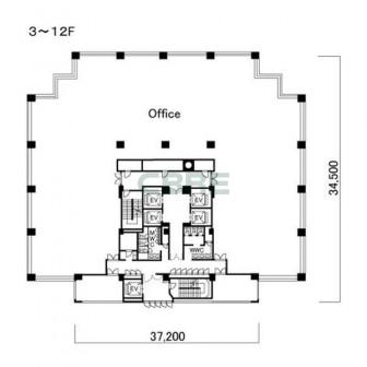 3階〜12階 平面図
