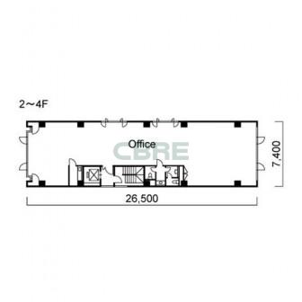 2階〜4階 平面図