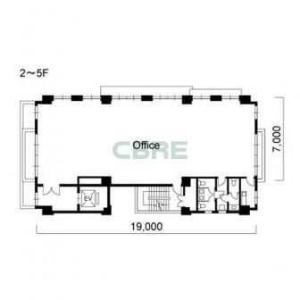 2階〜5階 平面図