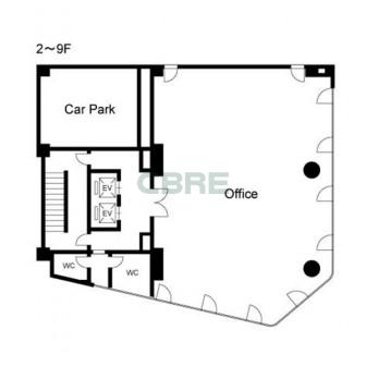2階〜9階 平面図