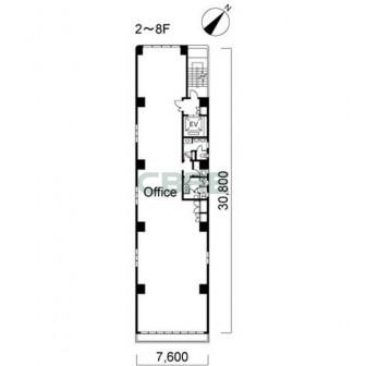 2階〜8階 平面図