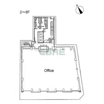 2階〜8階 平面図