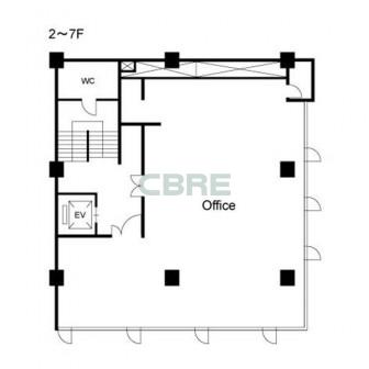 2階〜7階 平面図