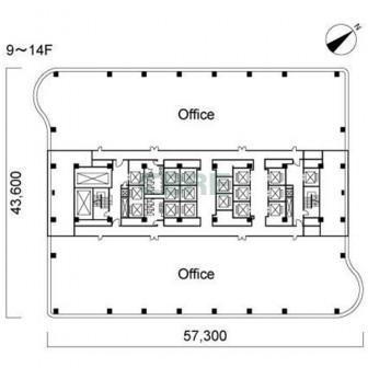 9階〜14階 平面図