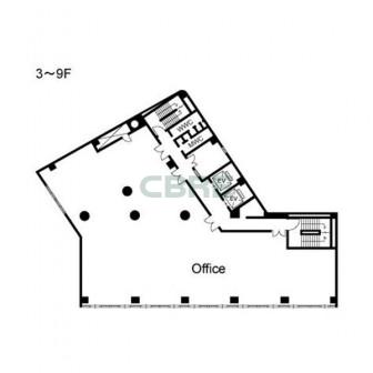3階〜9階 平面図