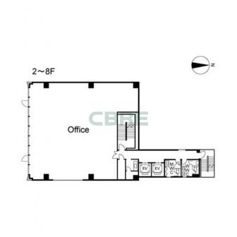 2階〜8階 平面図