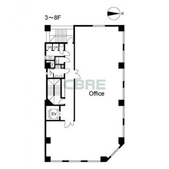 3階〜8階 平面図