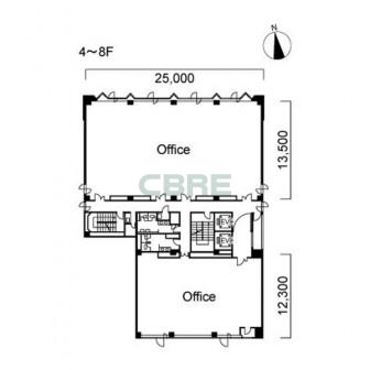 4階〜8階 平面図