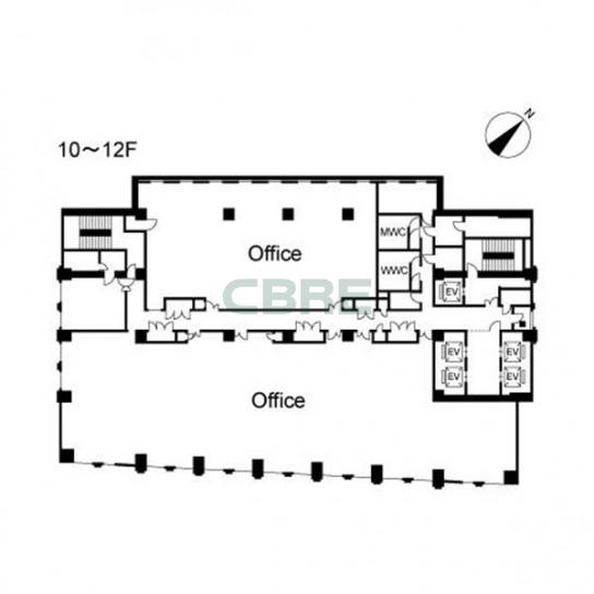 10階〜12階 平面図