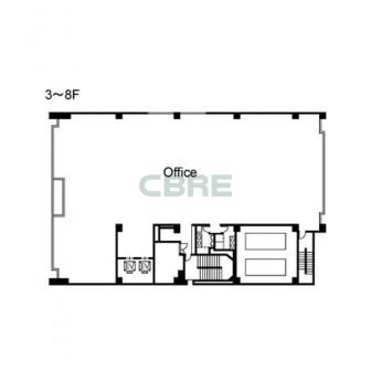3階〜8階 平面図