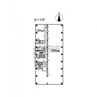 3階〜11階 平面図