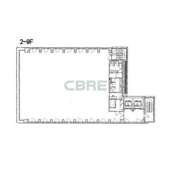 2階〜9階 平面図