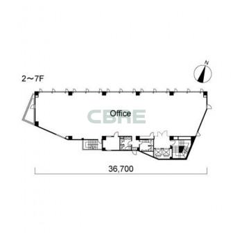 2階〜7階 平面図