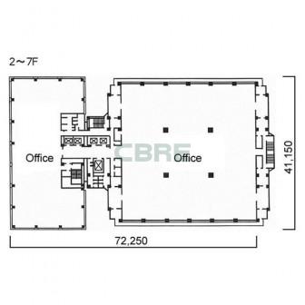 2階〜7階 平面図