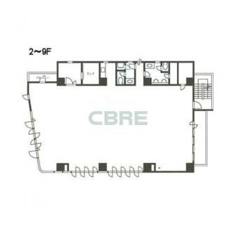 2階〜9階 平面図