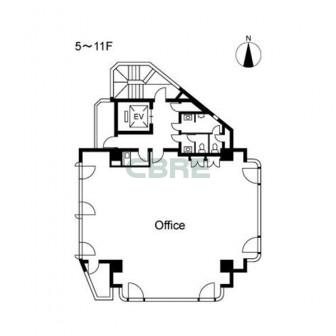 5階〜11階 平面図
