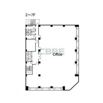 2階〜7階 平面図