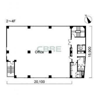2階〜4階 平面図