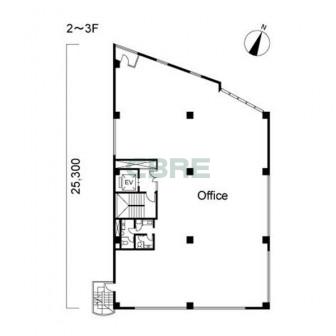 2階〜3階 平面図