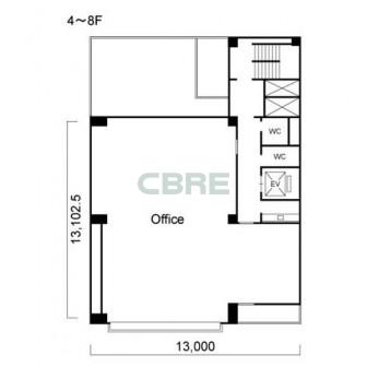 4階〜8階 平面図