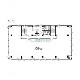 3階〜8階 平面図