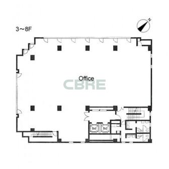 3階〜8階 平面図