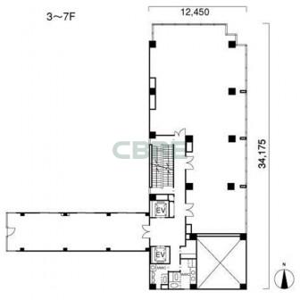 3階〜7階 平面図